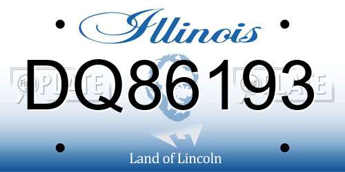 DQ86193 Illinois License Plate