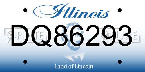 DQ86293 Illinois License Plate