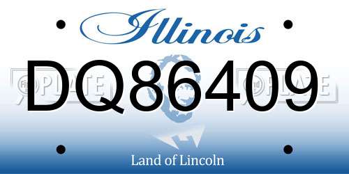 DQ86409 Illinois License Plate