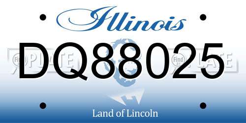 DQ88025 Illinois License Plate