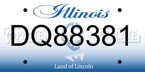 DQ88381 Illinois License Plate