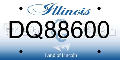 DQ88600 Illinois License Plate