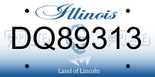 DQ89313 Illinois License Plate