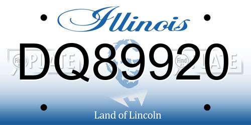 DQ89920 Illinois License Plate