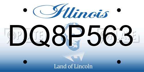 DQ8P563 Illinois License Plate