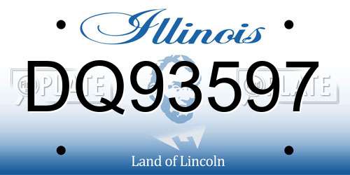 DQ93597 Illinois License Plate