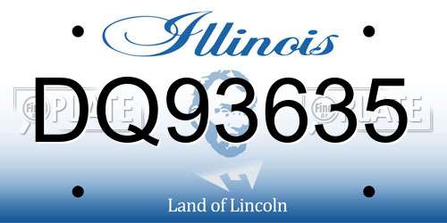 DQ93635 Illinois License Plate
