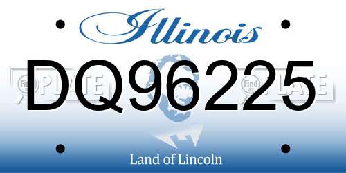 DQ96225 Illinois License Plate
