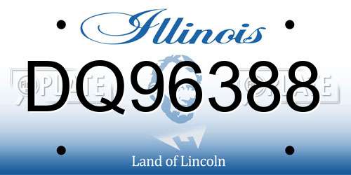 DQ96388 Illinois License Plate