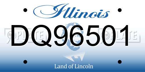 DQ96501 Illinois License Plate
