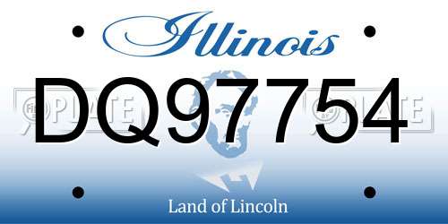 DQ97754 Illinois License Plate