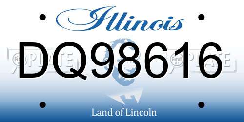 DQ98616 Illinois License Plate