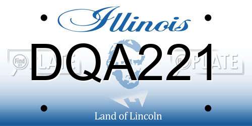 DQA221 Illinois License Plate