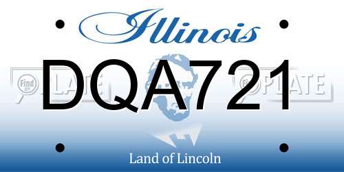 DQA721 Illinois License Plate