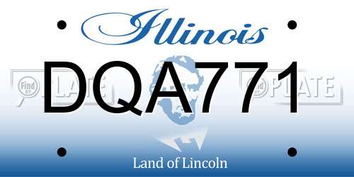 DQA771 Illinois License Plate