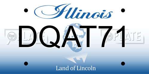 DQAT71 Illinois License Plate