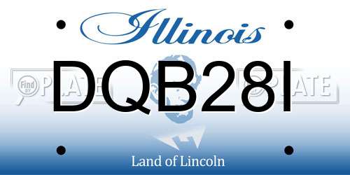 DQB28I Illinois License Plate