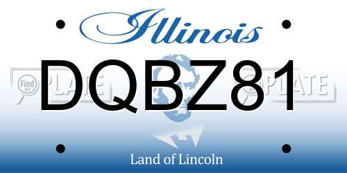 DQBZ81 Illinois License Plate