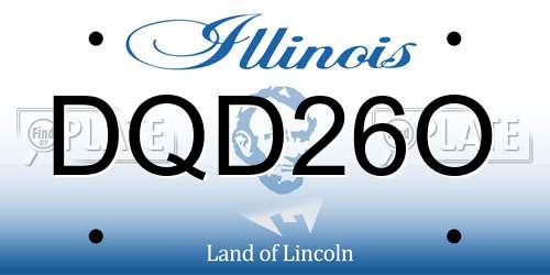 DQD26O Illinois License Plate