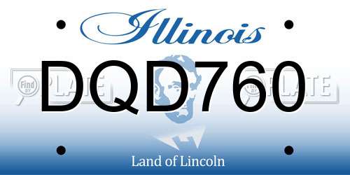 DQD760 Illinois License Plate