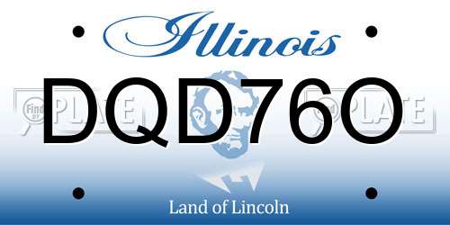 DQD76O Illinois License Plate