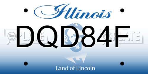 DQD84F Illinois License Plate