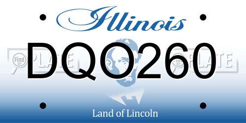 DQO260 Illinois License Plate