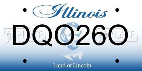 DQO26O Illinois License Plate