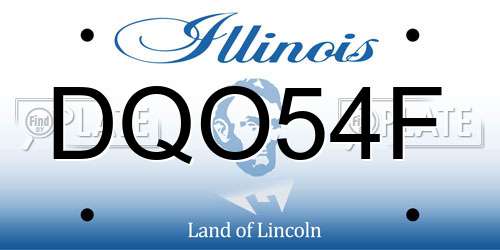DQO54F Illinois License Plate