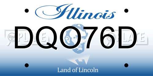 DQO76D Illinois License Plate