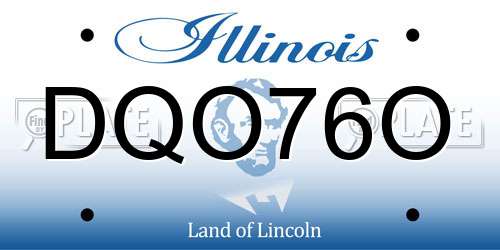 DQO76O Illinois License Plate