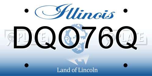 DQO76Q Illinois License Plate