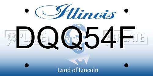 DQQ54F Illinois License Plate
