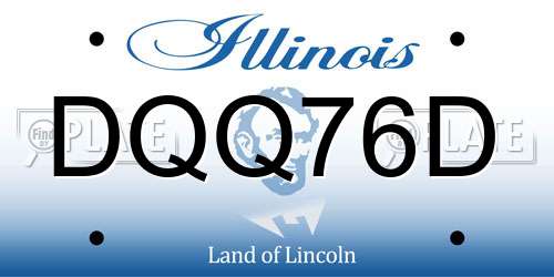 DQQ76D Illinois License Plate