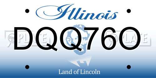 DQQ76O Illinois License Plate