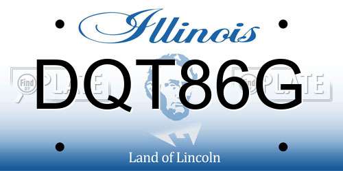 DQT86G Illinois License Plate