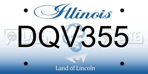 DQV355 Illinois License Plate