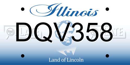 DQV358 Illinois License Plate