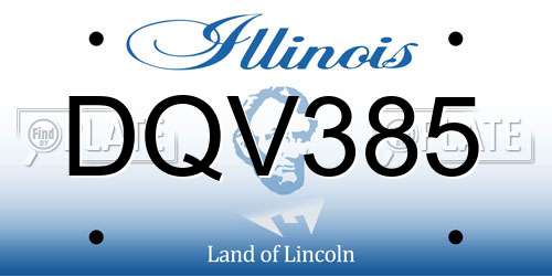 DQV385 Illinois License Plate