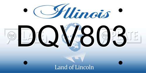 DQV803 Illinois License Plate