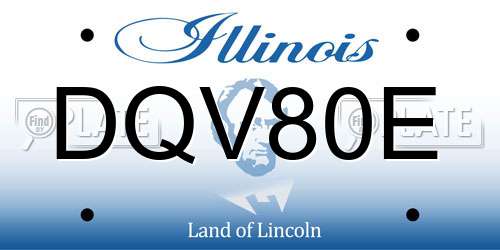 DQV80E Illinois License Plate