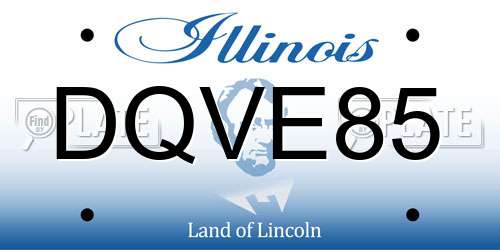DQVE85 Illinois License Plate
