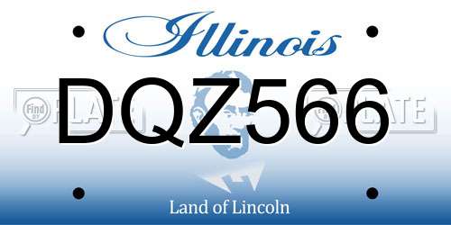 DQZ566 Illinois License Plate