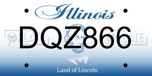 DQZ866 Illinois License Plate