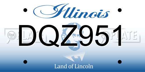 DQZ951 Illinois License Plate