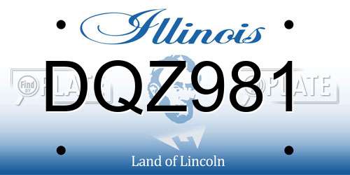 DQZ981 Illinois License Plate
