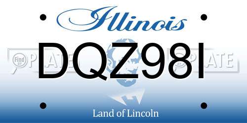 DQZ98I Illinois License Plate