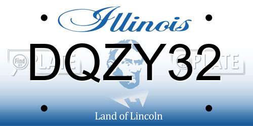 DQZY32 Illinois License Plate