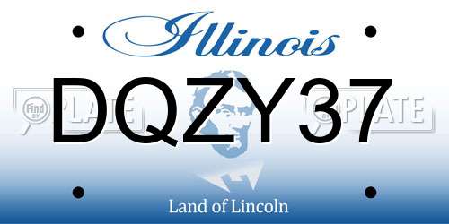 DQZY37 Illinois License Plate