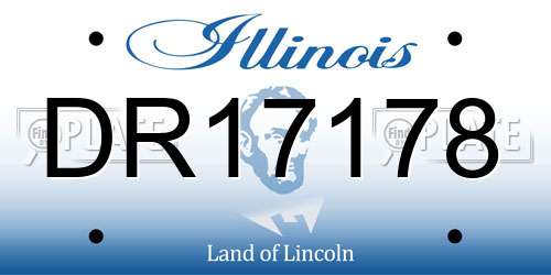 DR17178 Illinois License Plate
